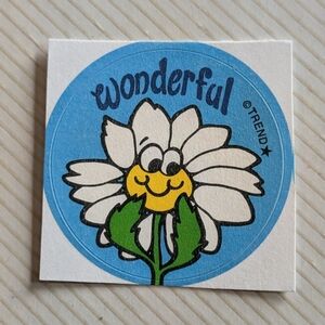 10/$25 Flower "Wonderful" Scratch & Sniff Retro Sticker